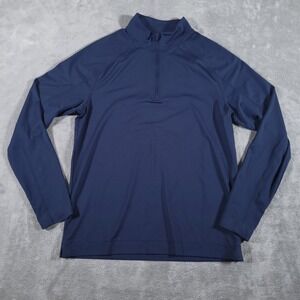 Rhone Courtside Pullover Mens M Navy Blue 1/4 Zip Performance Activewear Shirt